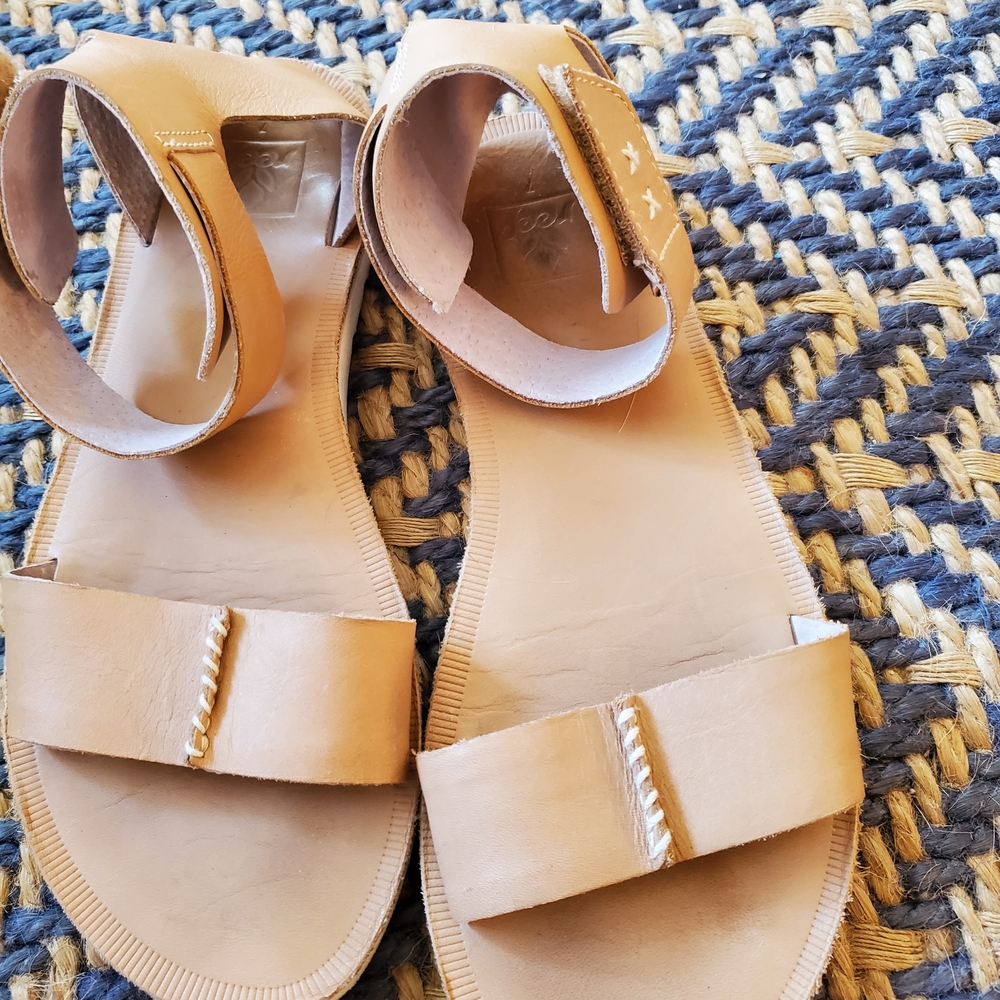 Reef Tan Leather Ankle Strap Sandals - Picture 3 of 4